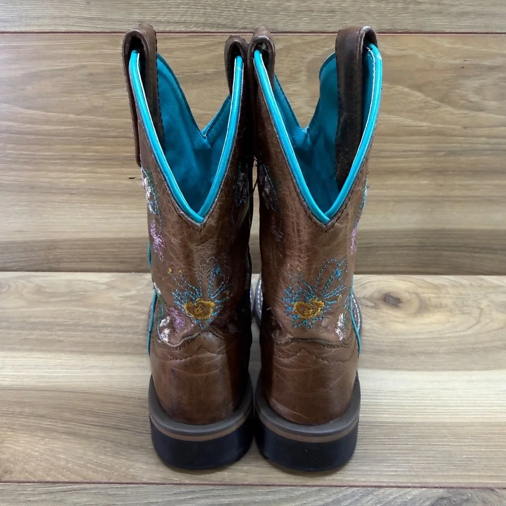 Smoky Mountain Boots Little Girls 9.5 Embroidered Floral Square Toe Rodeo Ranch